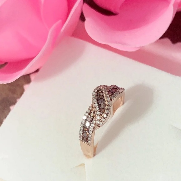 1/2 carat Natural Diamond Chocolate Champagne Ring - Picture 4 of 6